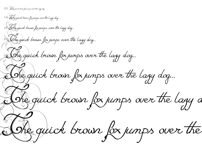 Eternal Call font waterfall